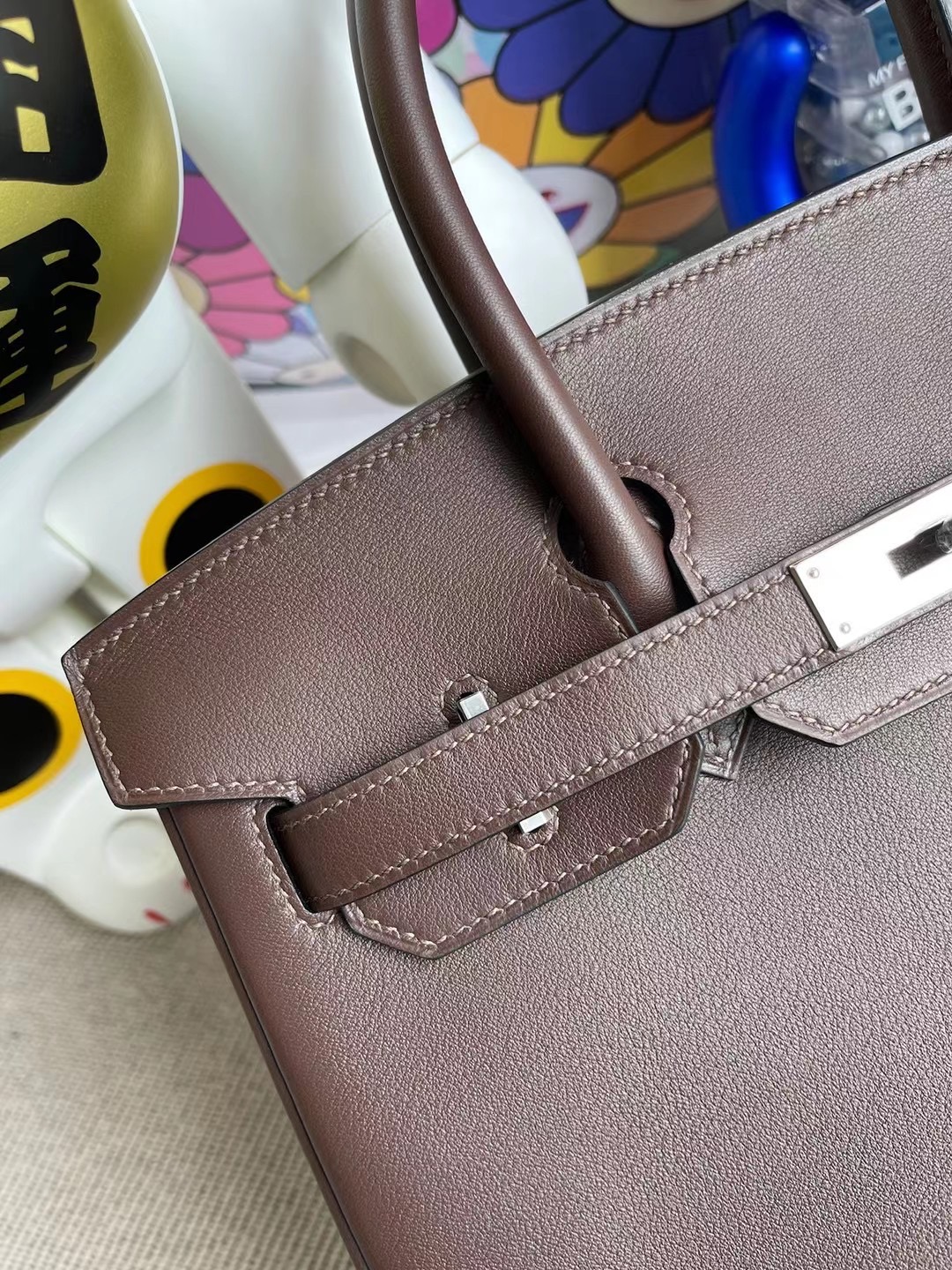 愛馬仕 Hermes Birkin 30cm Swift calfskin CK47 chocolate 银扣