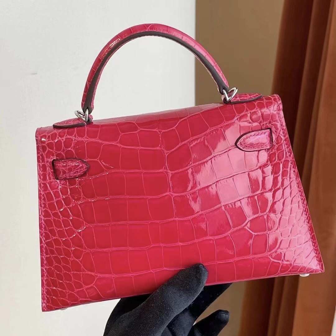 Saudi Arabia Hermes Kelly Mini II 2代 I6 Rose Extrême 極致粉 美洲鱷魚