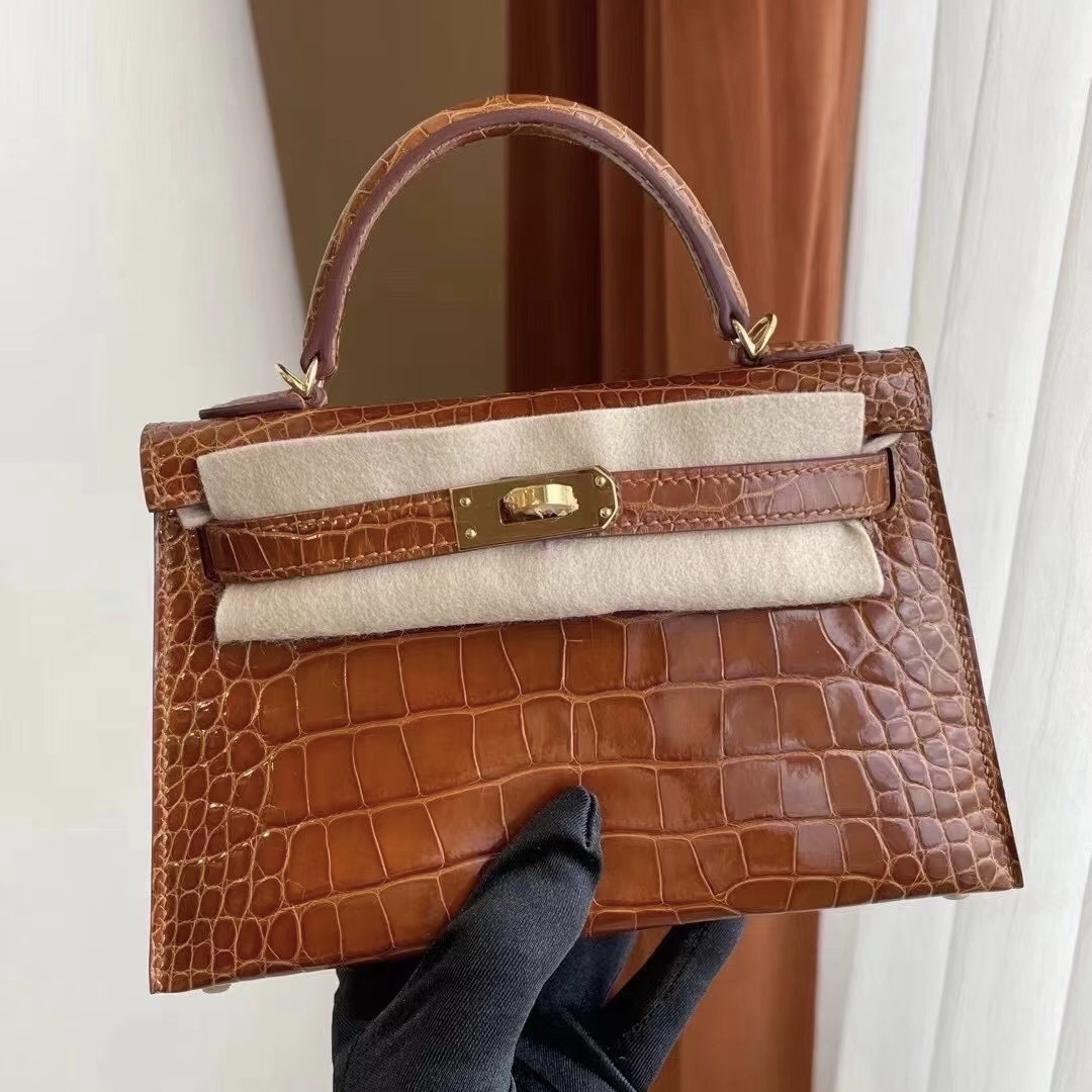 Hong Kong Hermes Kelly Mini II 2代 CK31 Miel 蜜糖棕 美洲鱷魚