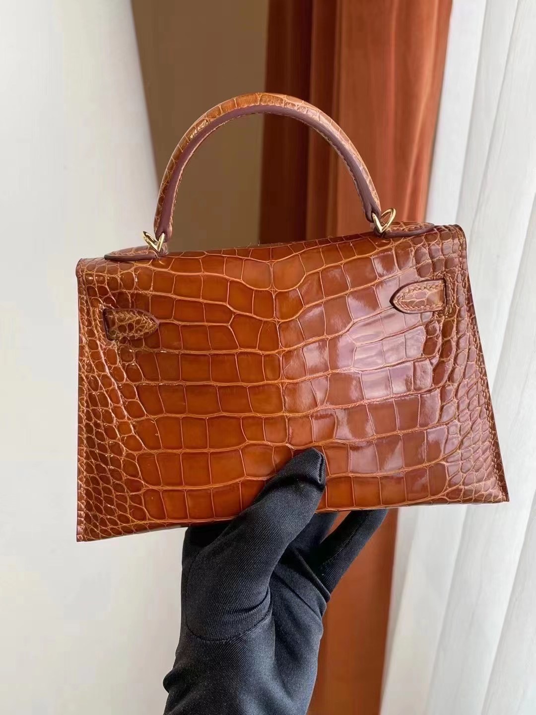 Hong Kong Hermes Kelly Mini II 2代 CK31 Miel 蜜糖棕 美洲鱷魚