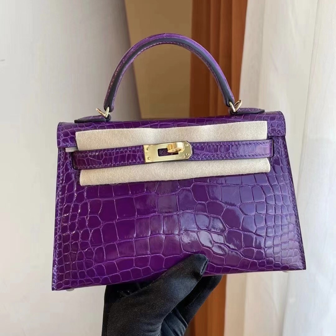 Hong Kong Hermes Kelly Mini II 2代 9G Amethyste 水晶紫 美洲鱷魚