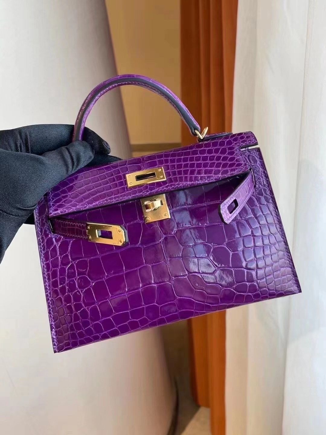 Hong Kong Hermes Kelly Mini II 2代 9G Amethyste 水晶紫 美洲鱷魚