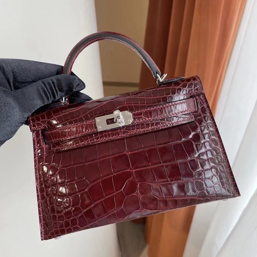 Hong Kong Hermes Kelly Mini II 2代 CK55 Rouge H 愛馬仕紅 美洲鱷魚