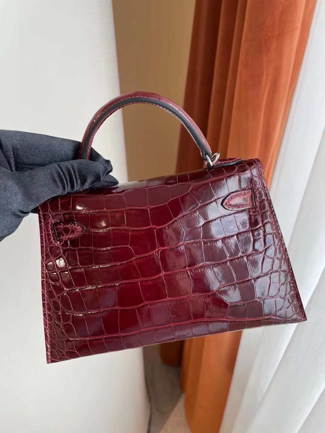 Hong Kong Hermes Kelly Mini II 2代 CK55 Rouge H 愛馬仕紅 美洲鱷魚