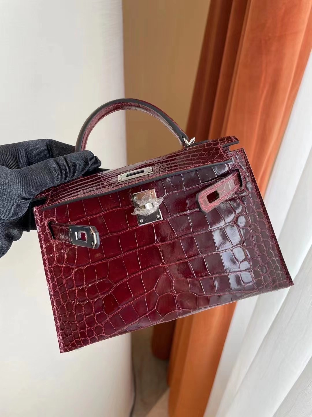 Hong Kong Hermes Kelly Mini II 2代 CK55 Rouge H 愛馬仕紅 美洲鱷魚