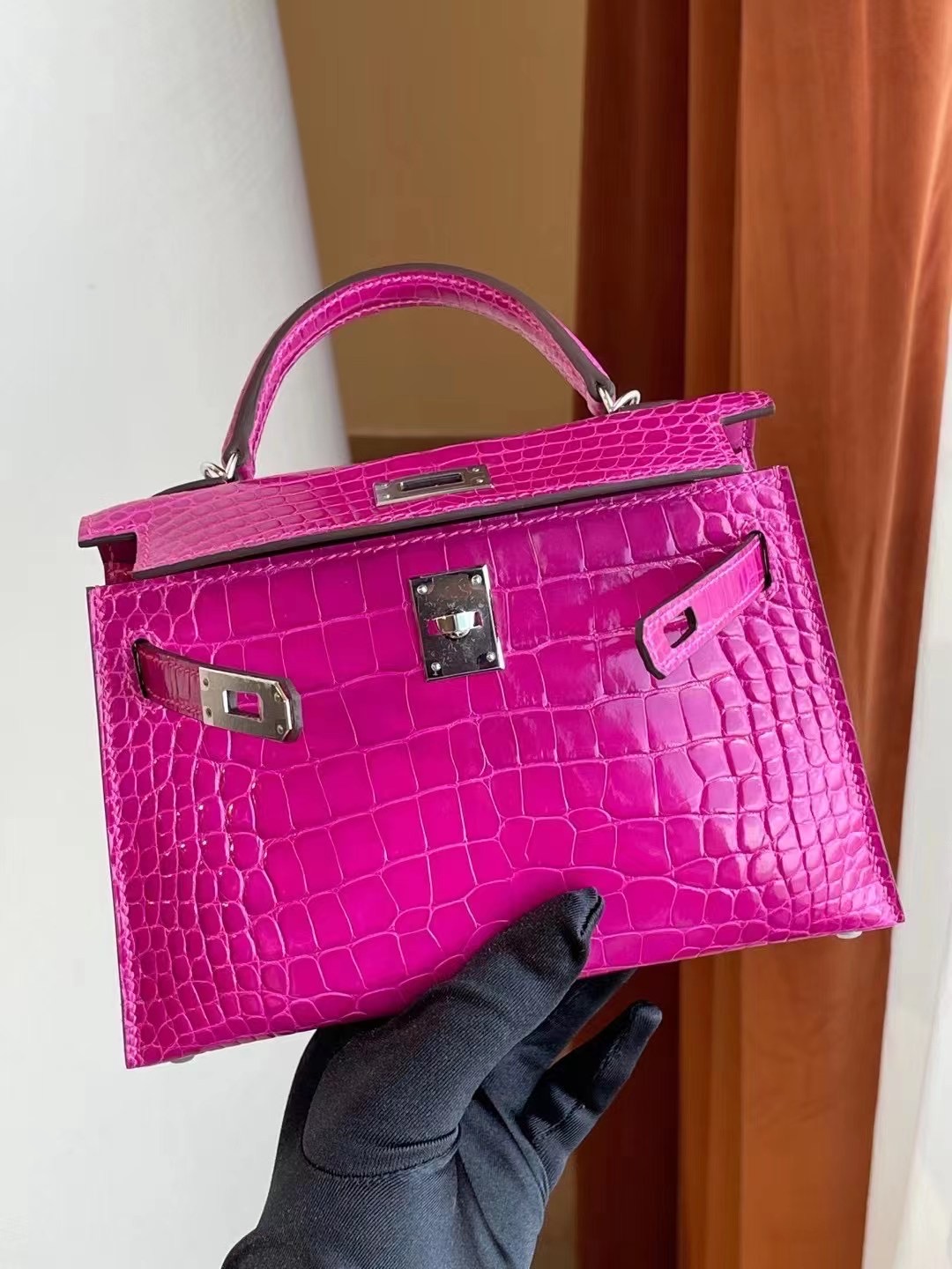 Bahrain Hermes Kelly Mini II 2代 J5 天方夜譚粉紫 Rose Sheheraradez 美洲鱷魚