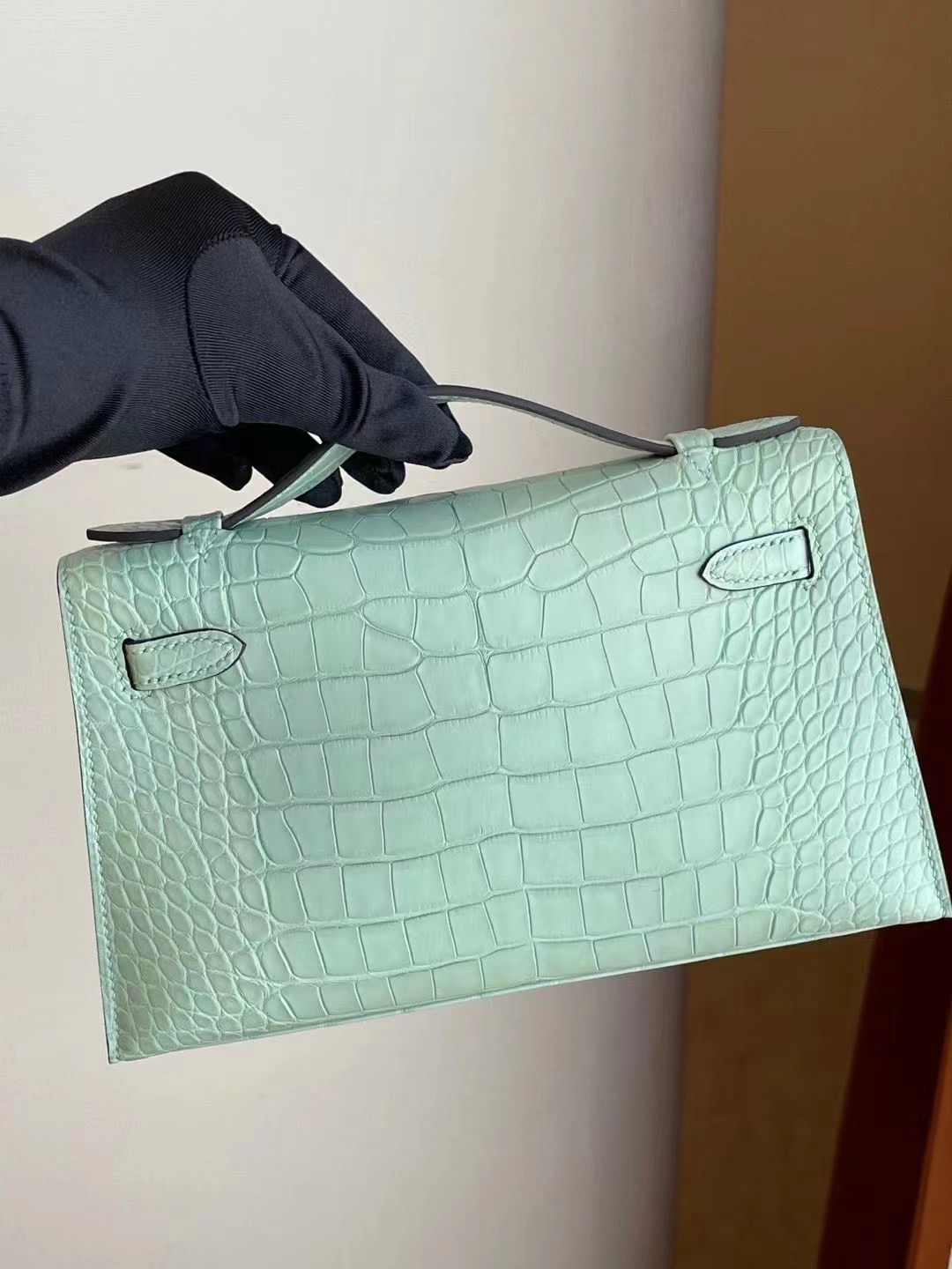 Qatar Doha Hermes MiniKelly Pochette 6U Vert Dfau 美洲鱷魚