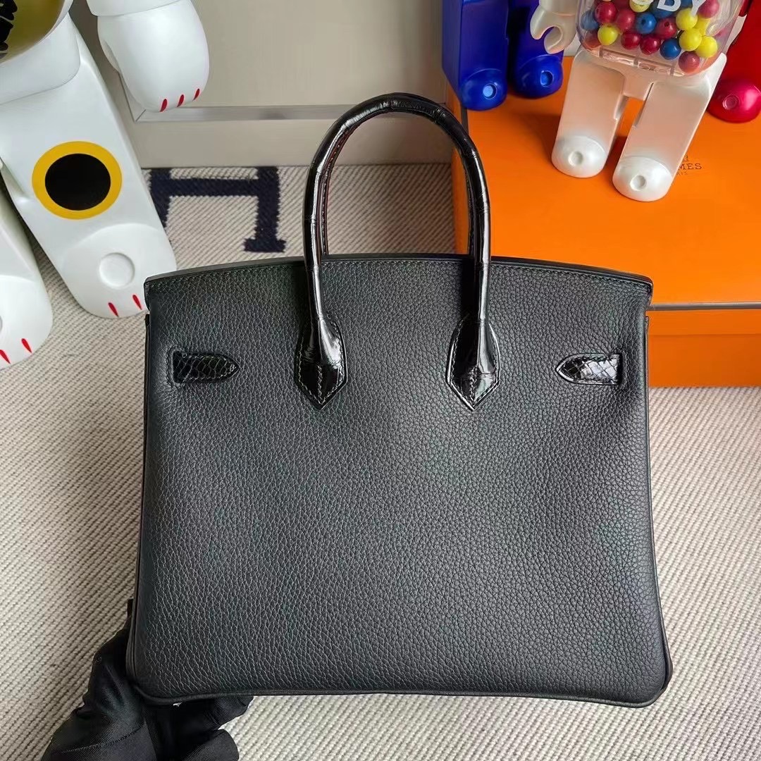 Saudi Arabia Riyadh Hermes Birkin 25 Touch CD89 Noir Togo 拼尼羅鱷魚