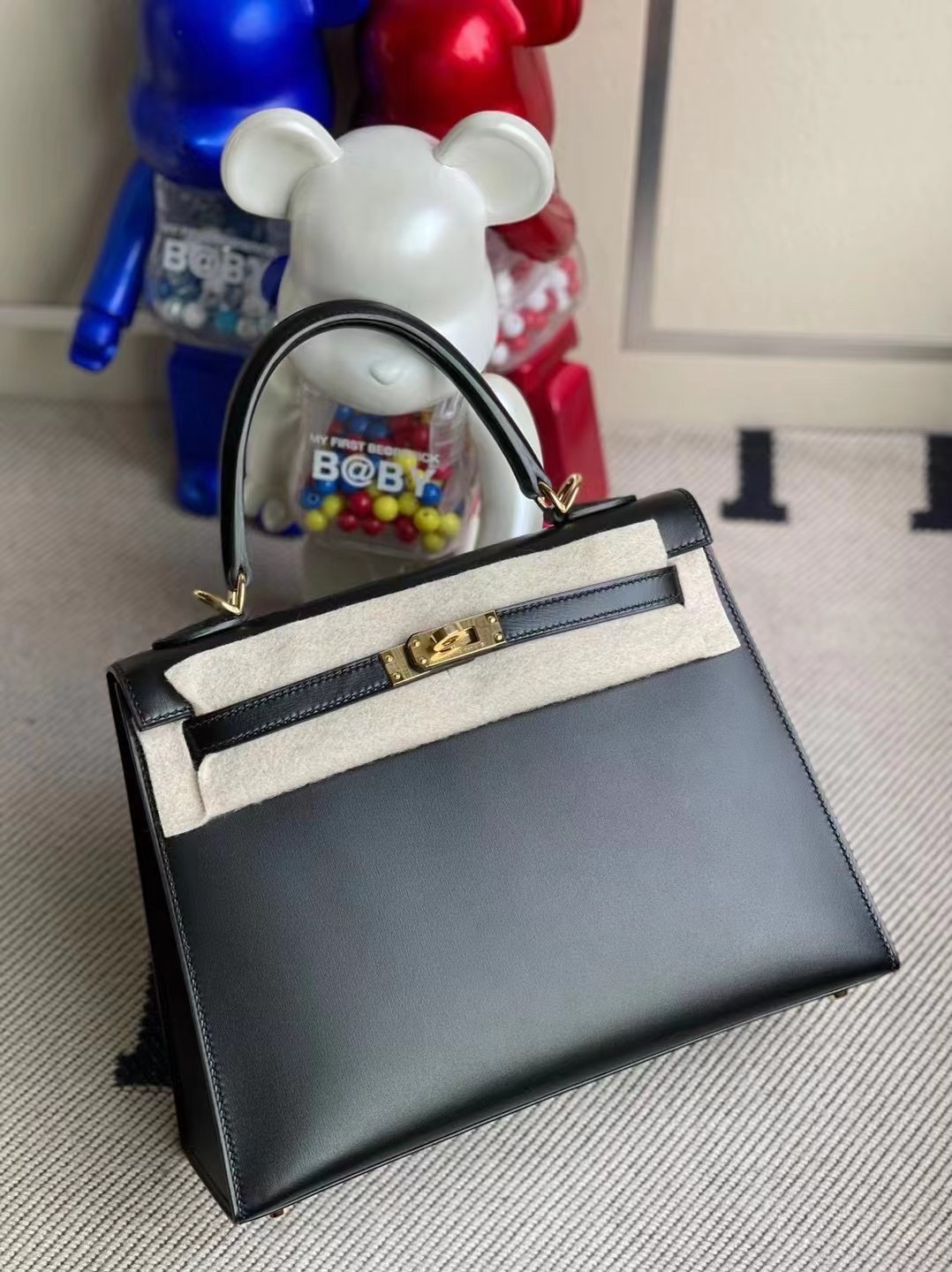 Qatar Doha Hermes Kelly 25cm CC89 Noir 黑色 BOX 金扣