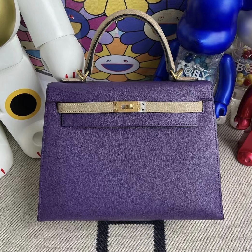 Hong Kong Hermes Kelly 25 HSS Chevre 山羊皮 9W Crocus S2 Trench 磨砂金扣