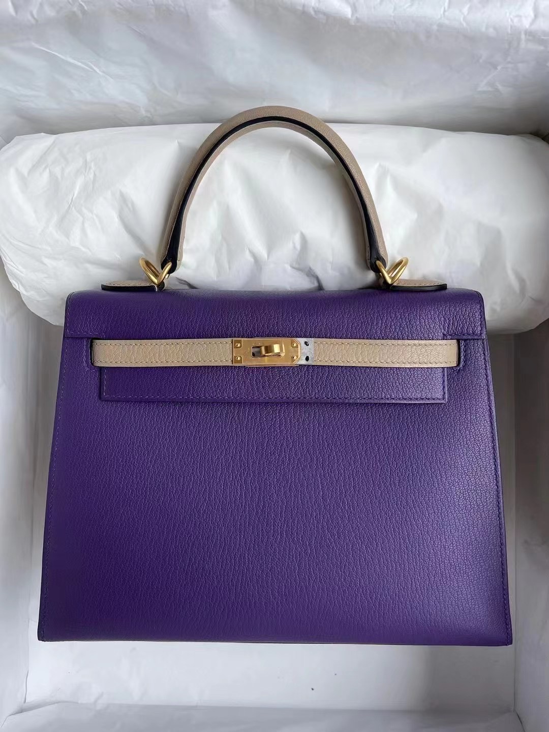 Hong Kong Hermes Kelly 25 HSS Chevre 山羊皮 9W Crocus S2 Trench 磨砂金扣