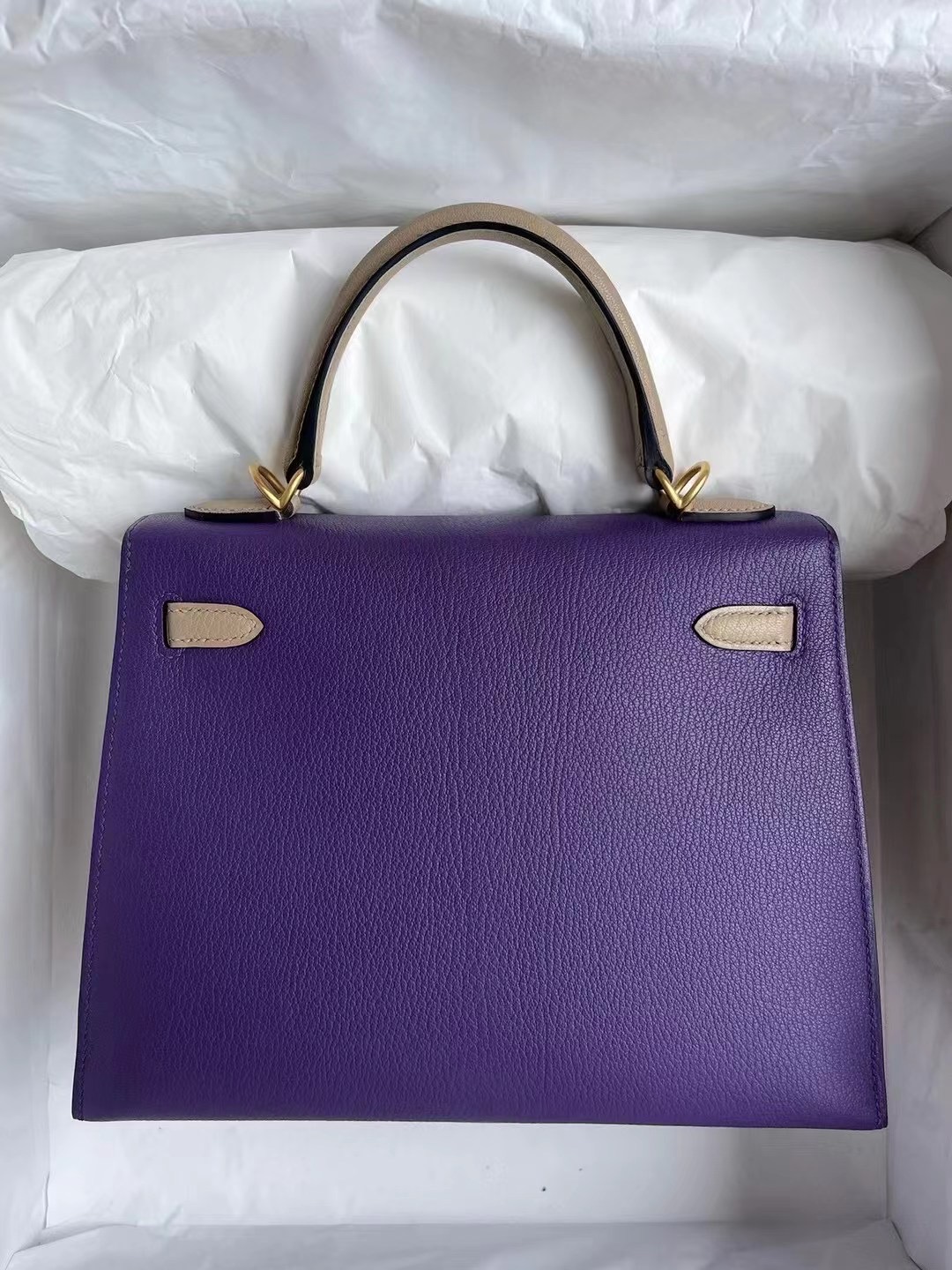 Hong Kong Hermes Kelly 25 HSS Chevre 山羊皮 9W Crocus S2 Trench 磨砂金扣