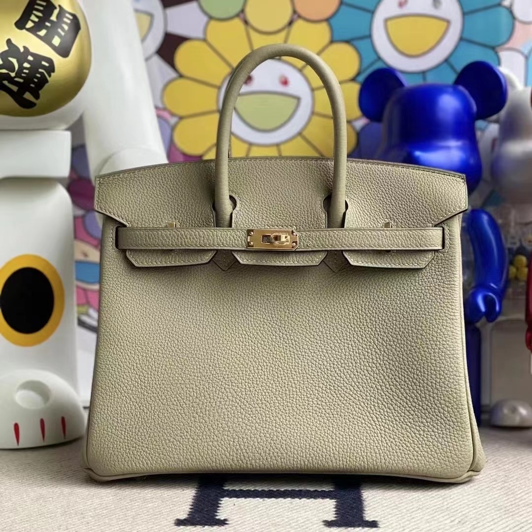 Hong Kong South Hermes Birkin 25cm Q1 Sauge 鼠尾草綠 全手工蜜蠟線縫製 金扣