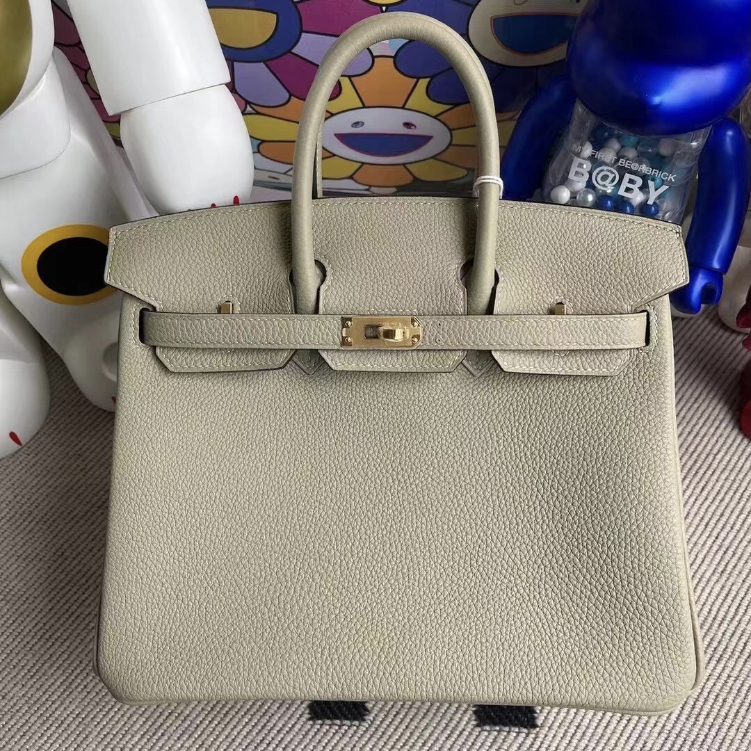 Hong Kong South Hermes Birkin 25cm Q1 Sauge 鼠尾草綠 全手工蜜蠟線縫製 金扣