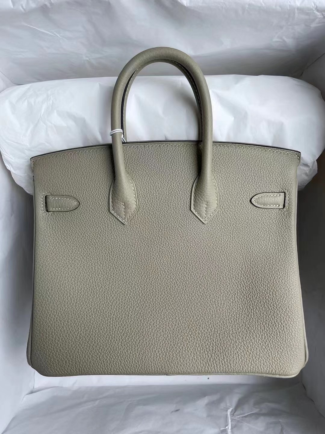 Hong Kong South Hermes Birkin 25cm Q1 Sauge 鼠尾草綠 全手工蜜蠟線縫製 金扣