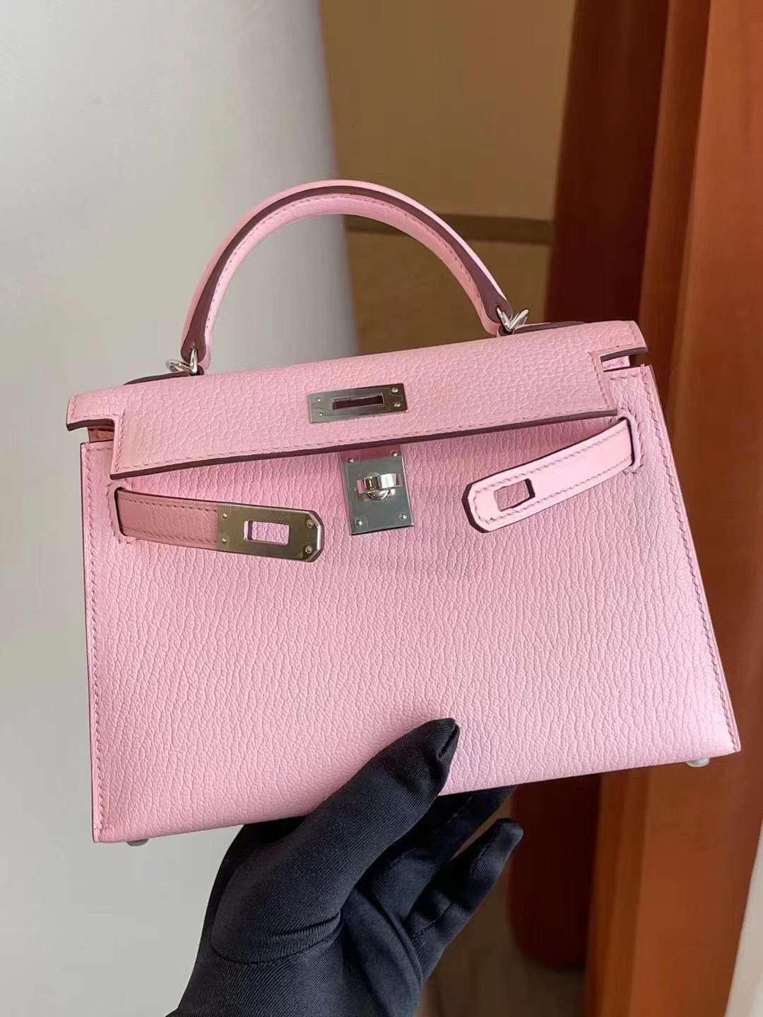 香港南區華富 Hong Kong Hermes kelly Mini II 2代 Chevre 山羊皮 3Q Rose Sakura