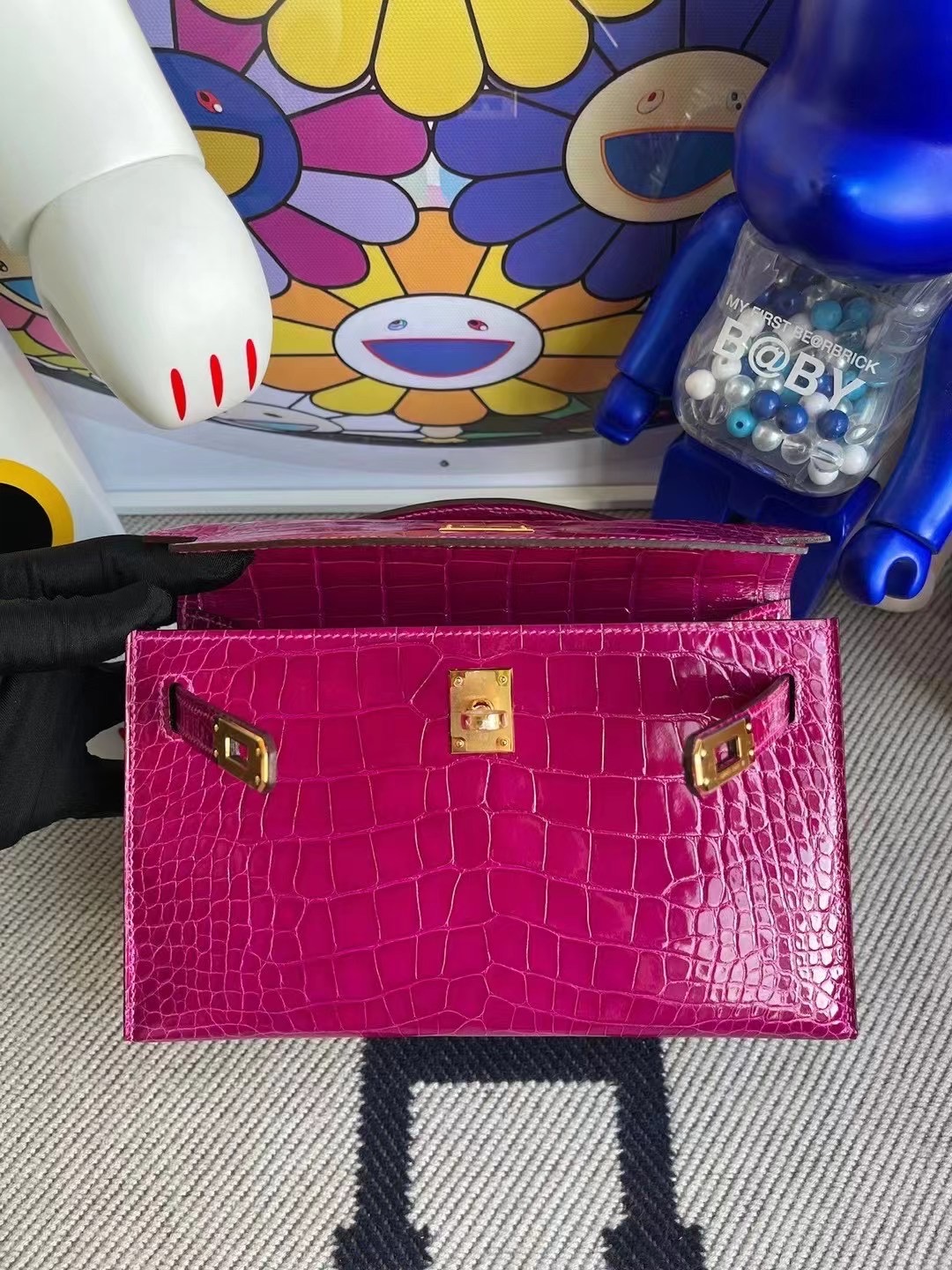 Hong Kong Hermes MiniKelly Pochette J5 Rose sheheraradez 美洲鱷