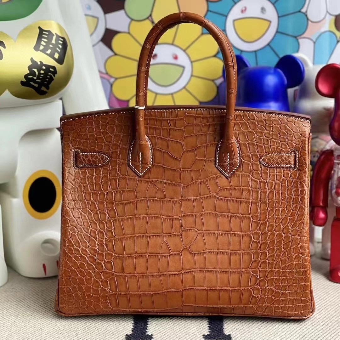 香港北區北区愛馬仕2021年 Z刻 Hong Kong Hermes Birkin 30cm 37 Gold金棕色美洲鱷