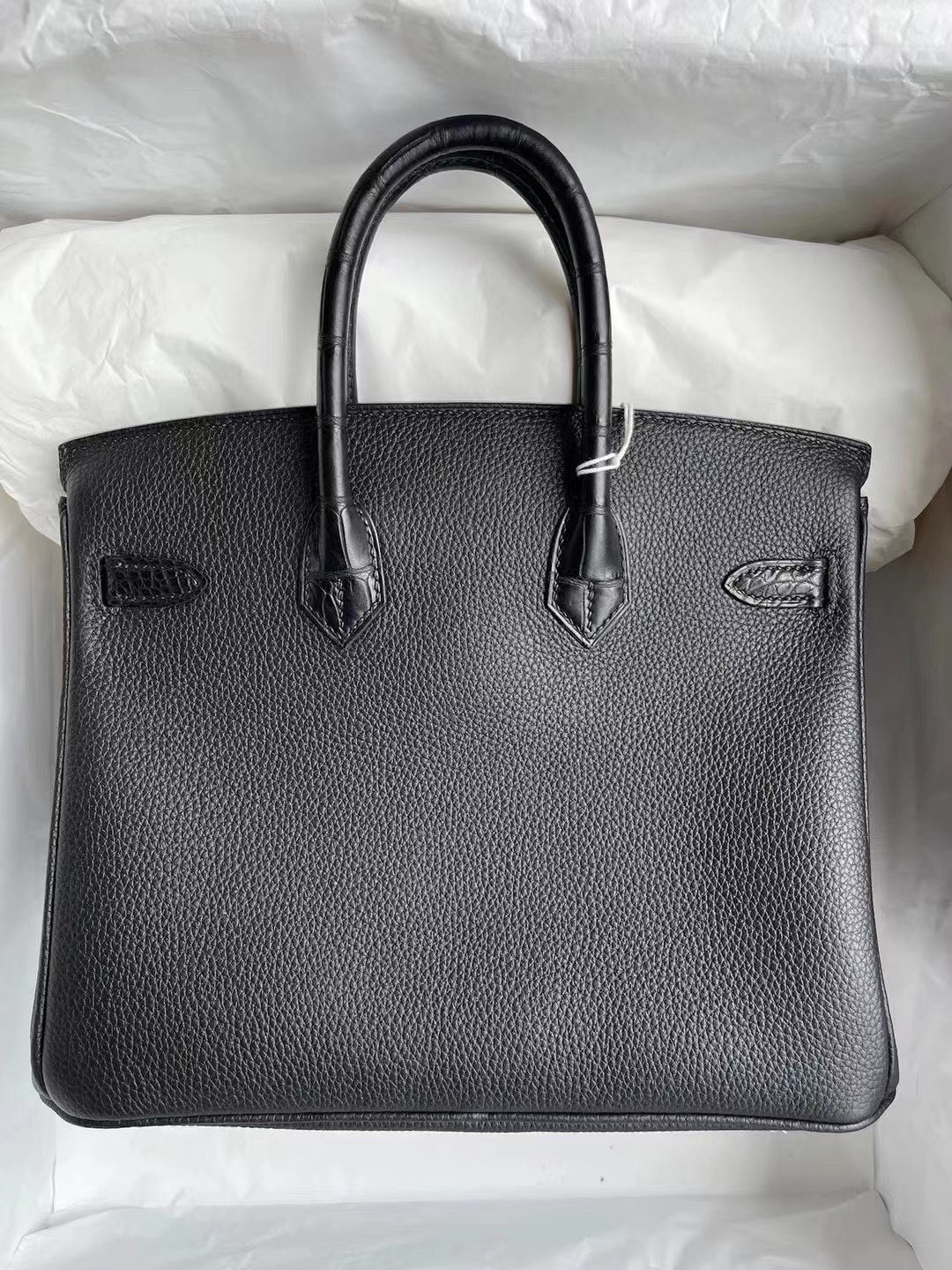 Hong Kong Hermes Birkin 25cm Touch 霧面美洲鱷 Togo 89 Noir 黑色 金扣