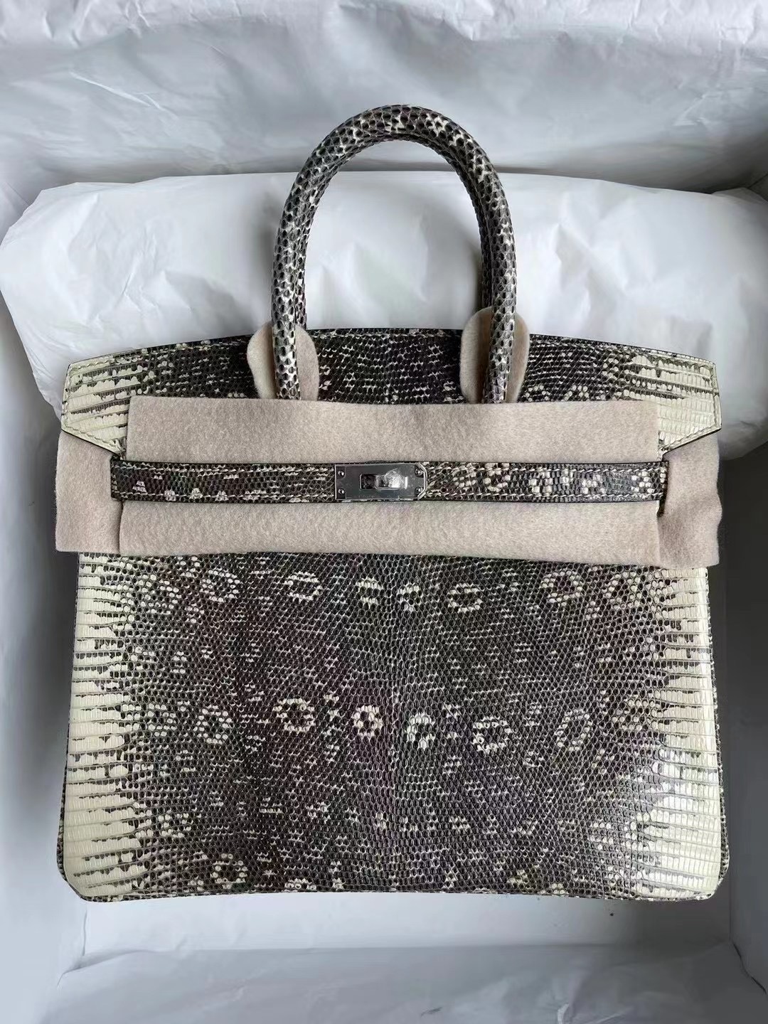 愛馬仕喜馬拉雅蜥蜴皮鉑金包 Hermes Birkin 25cm Lizard 01自然色蜥蜴 銀扣