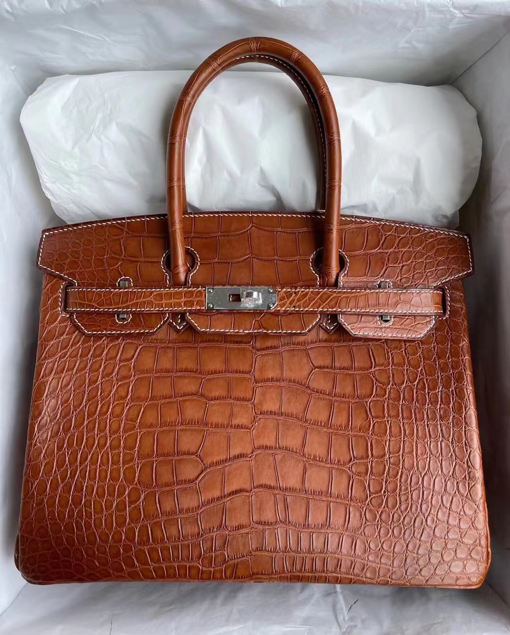 香港北區北区愛馬仕2021年 Z刻 Hong Kong Hermes Birkin 30cm 37 Gold金棕色美洲鱷