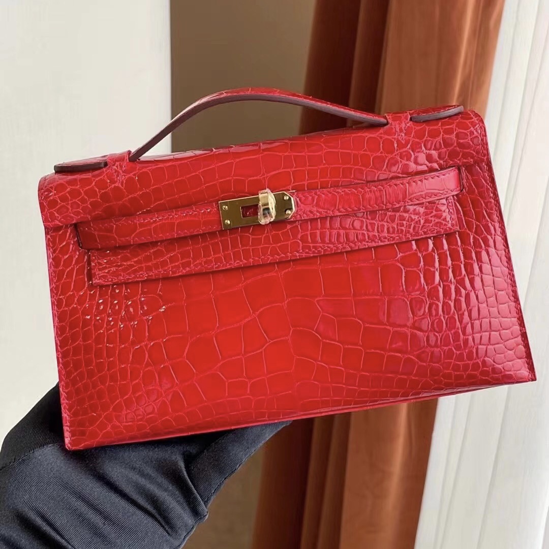 Hong Kong Hermes Mini Kelly Pochette 9G AMETHYSTE 水晶紫美洲鱷