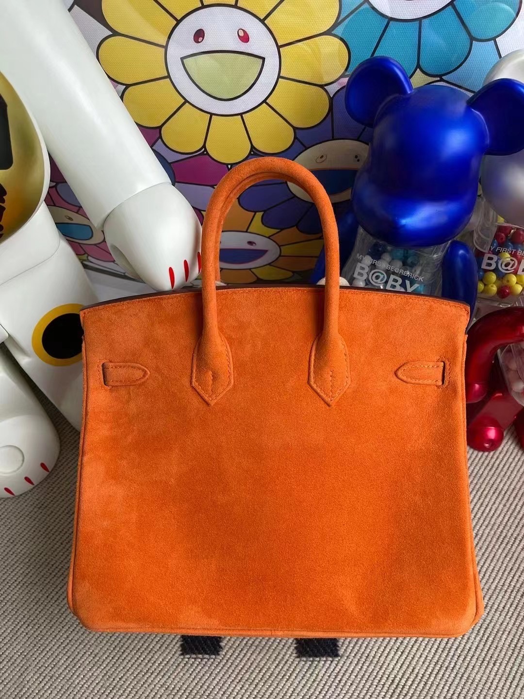 Hong Kong Hermes Birkin25 Boblis Suede羊皮反絨麂皮 93 Orange 橙色 金扣