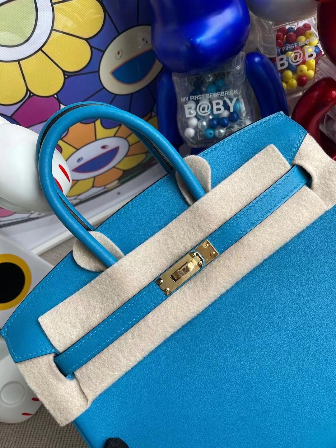 Hong Kong Hermes Birkin 25cm Swift 0F Bleu frida 弗裏達藍 金扣