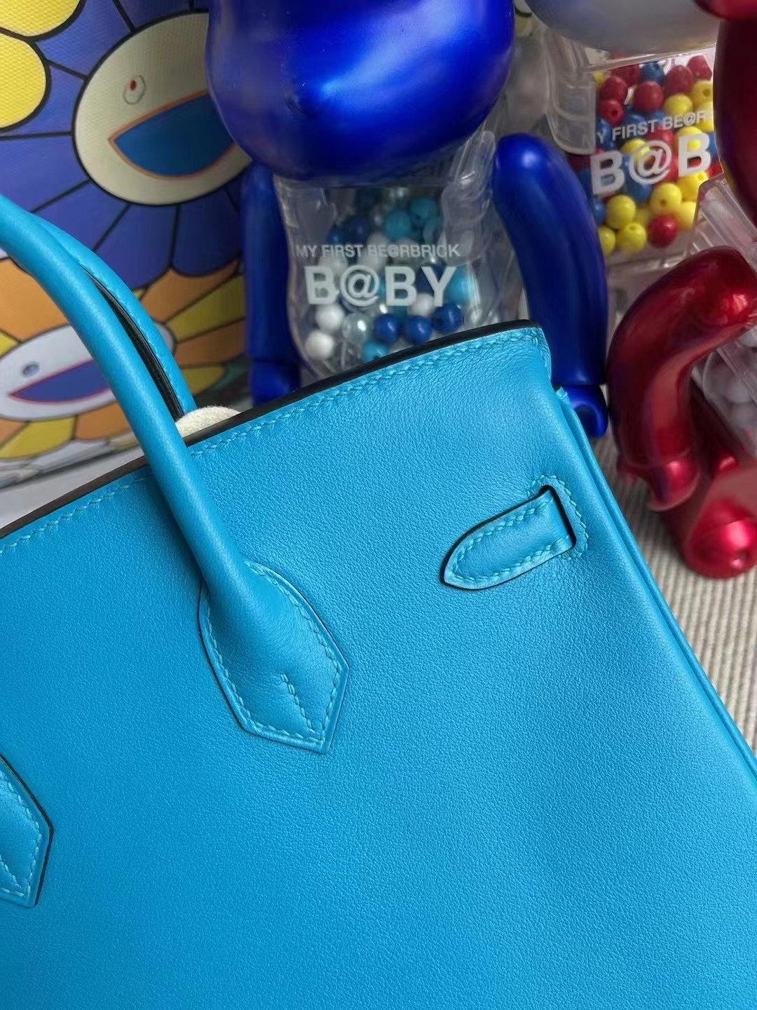 Hong Kong Hermes Birkin 25cm Swift 0F Bleu frida 弗裏達藍 金扣