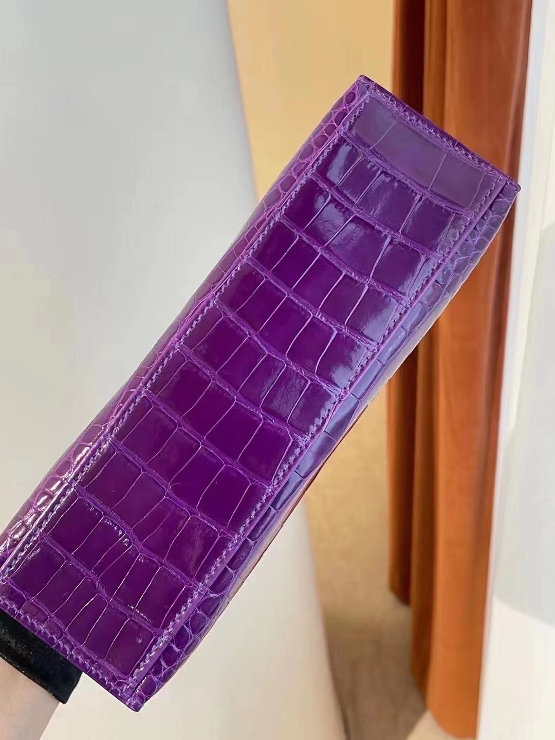 Hong Kong Hermes Mini Kelly Pochette 9G AMETHYSTE 水晶紫美洲鱷