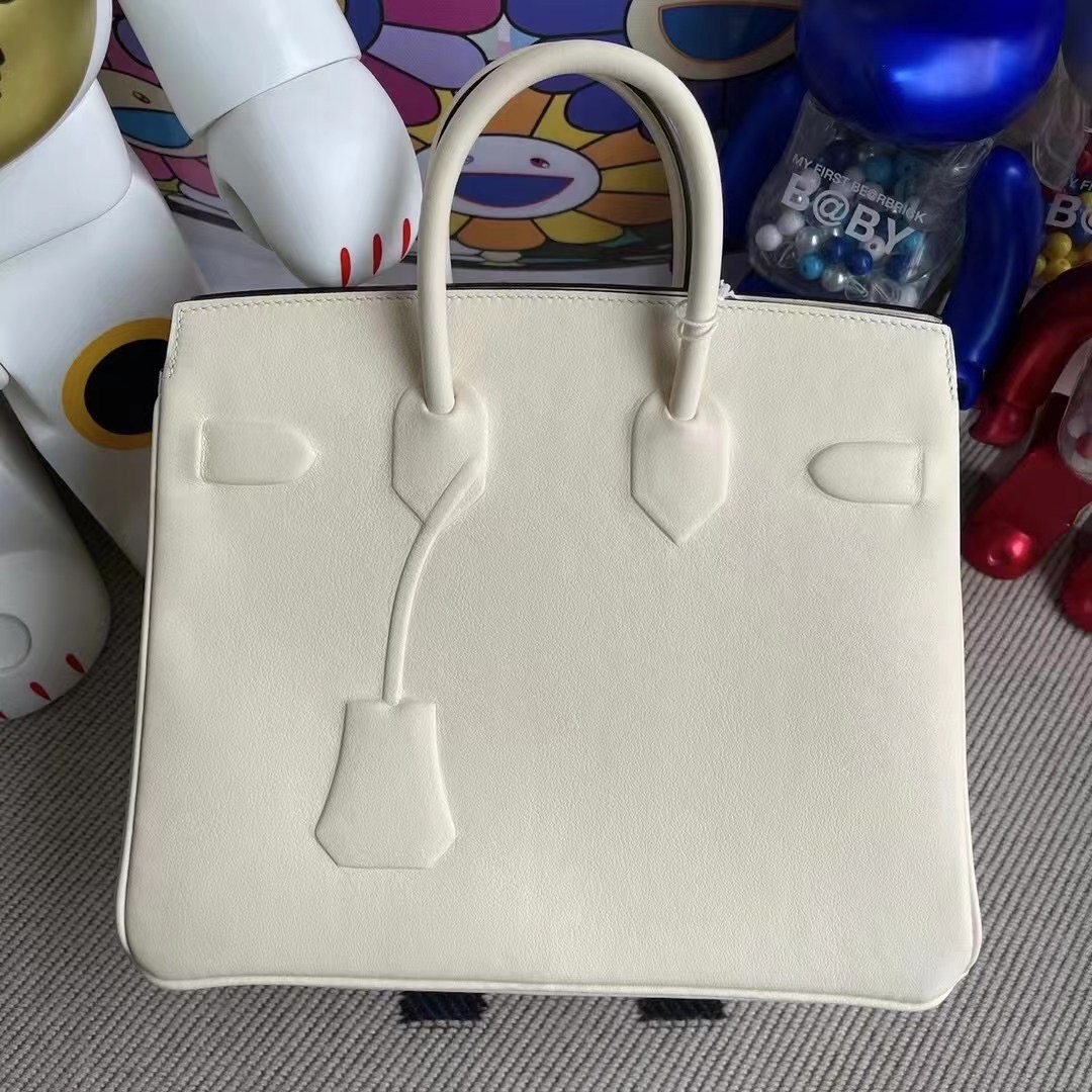 愛馬仕鉑金包 USA Hermes Birkin Shadow 25cm 幻影 Swift i2 Nata 奶油白