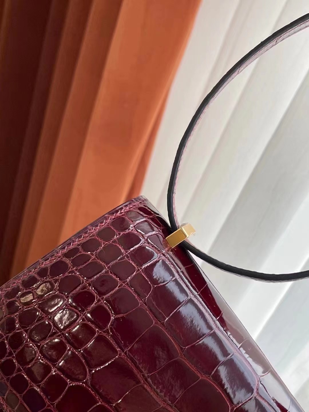 Seattle USA Hermes Constance Mini 19 CC57 波爾多酒紅 Bordeaux Crocodile