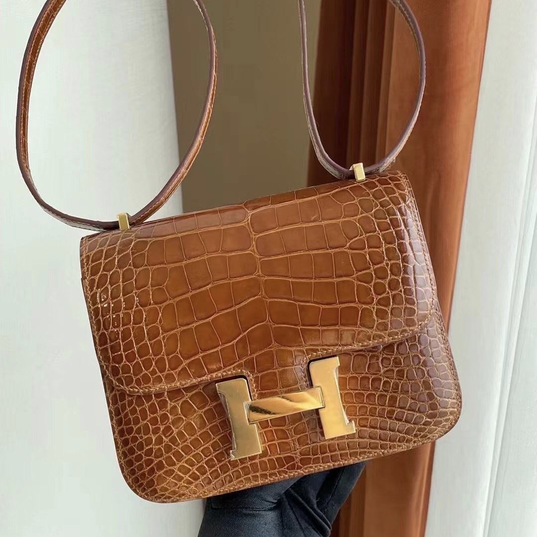 California USA Hermes Constance Mini 19 31 蜜糖棕 Miel Crocodile