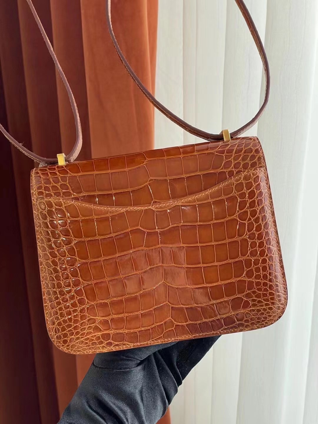 California USA Hermes Constance Mini 19 31 蜜糖棕 Miel Crocodile