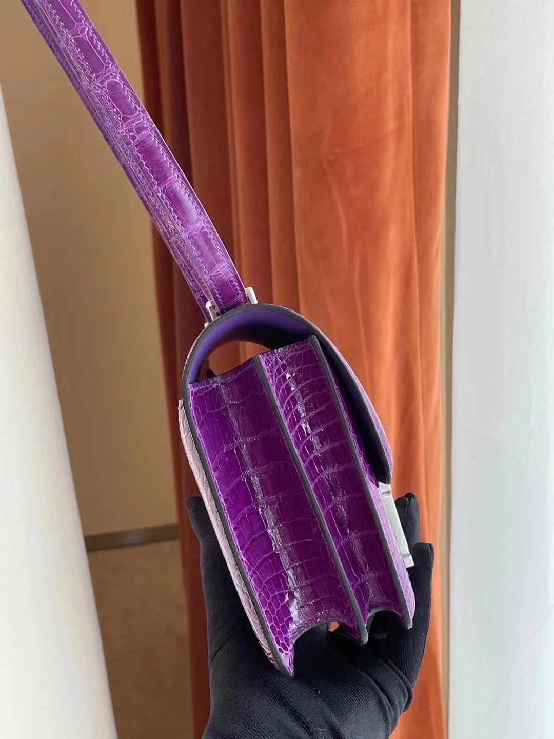 Saudi Arabia Hermes Constance Mini crocodile CK9G Amethyste 紫水晶