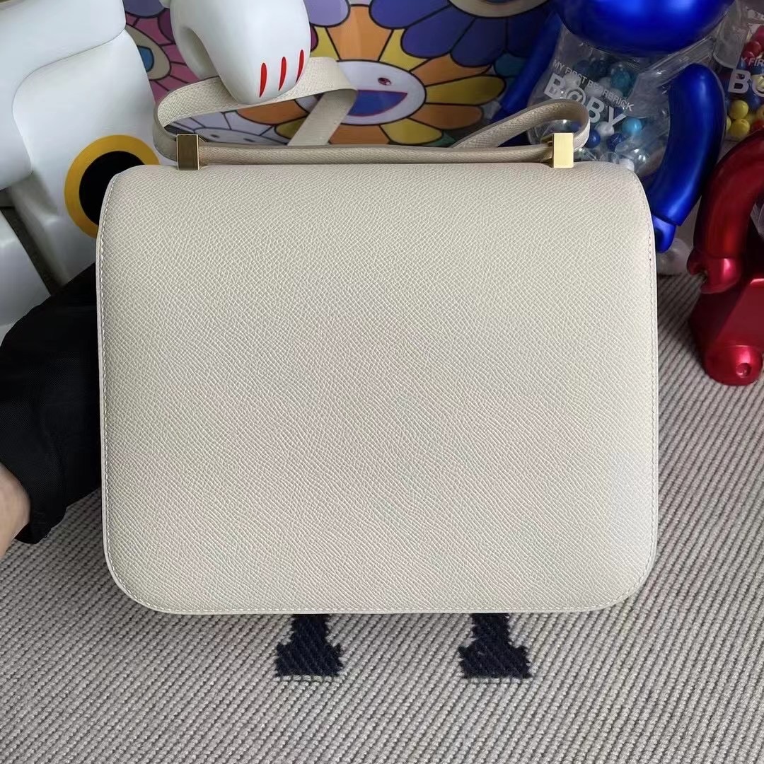 Australia Hermes Constance 24cm Epsom CC10 Craie 奶昔白 金扣