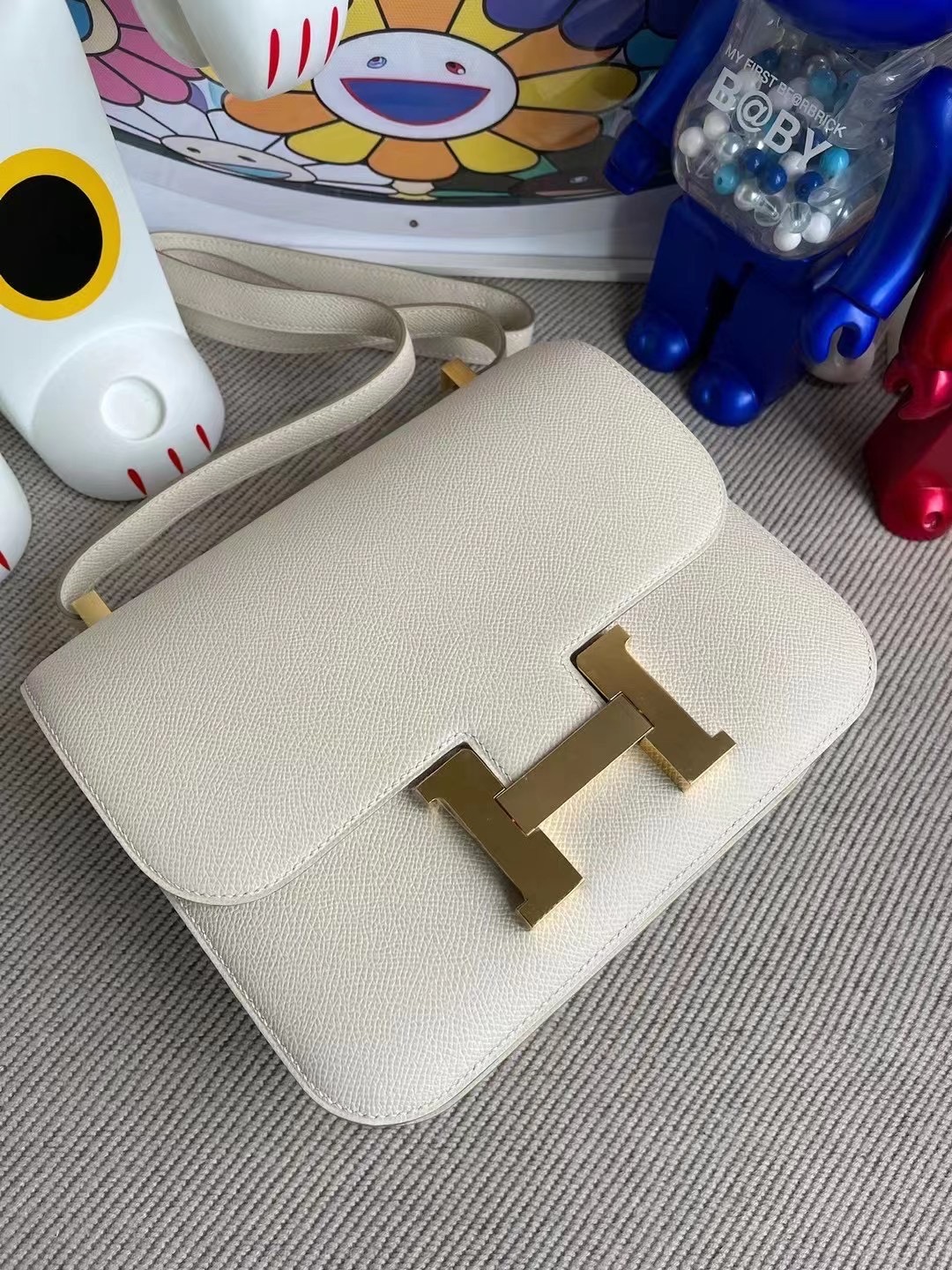 Australia Hermes Constance 24cm Epsom CC10 Craie 奶昔白 金扣