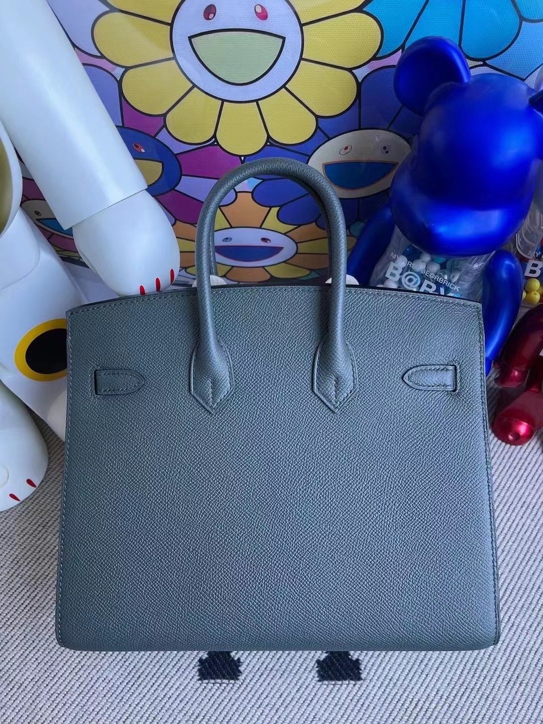 Qatar Doha Hermes Birkin 25cm 外縫 Epsom 2021新色 C6 Vert De Gris 灰綠色 金扣