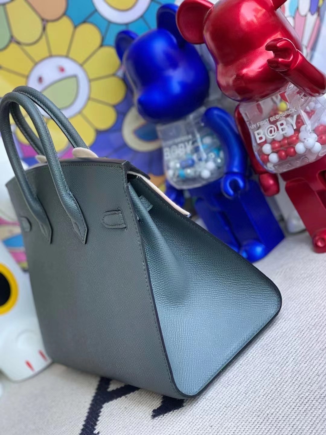 Qatar Doha Hermes Birkin 25cm 外縫 Epsom 2021新色 C6 Vert De Gris 灰綠色 金扣