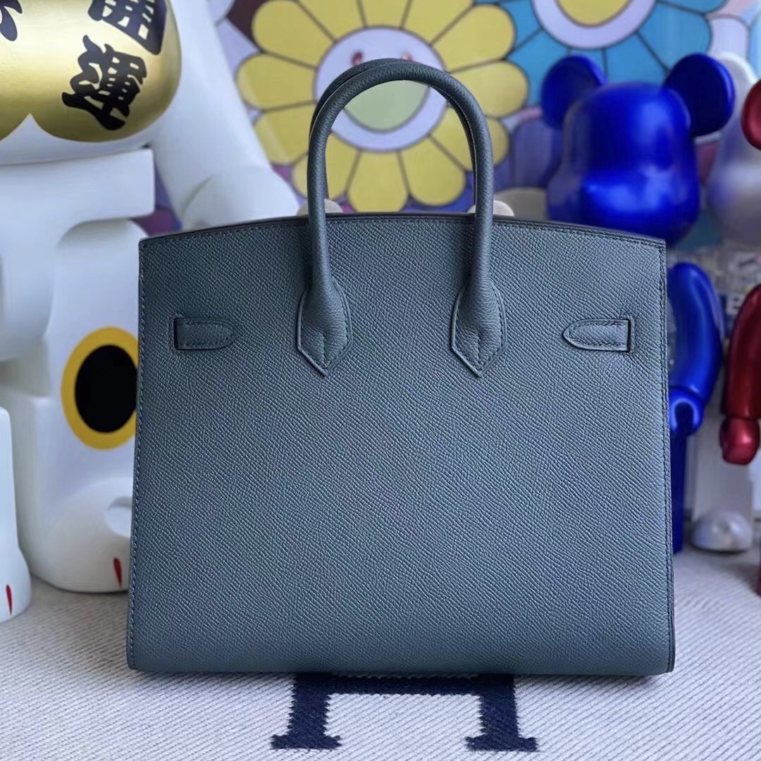 Qatar Doha Hermes Birkin 25cm 外縫 Epsom 2021新色 C6 Vert De Gris 灰綠色 金扣