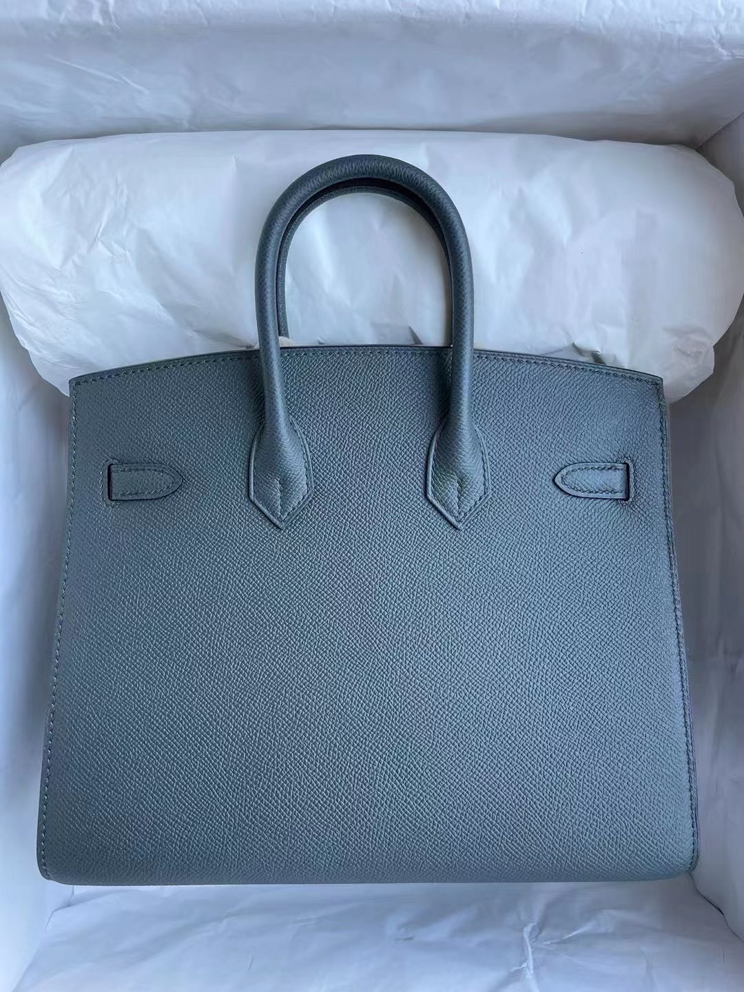 Qatar Doha Hermes Birkin 25cm 外縫 Epsom 2021新色 C6 Vert De Gris 灰綠色 金扣