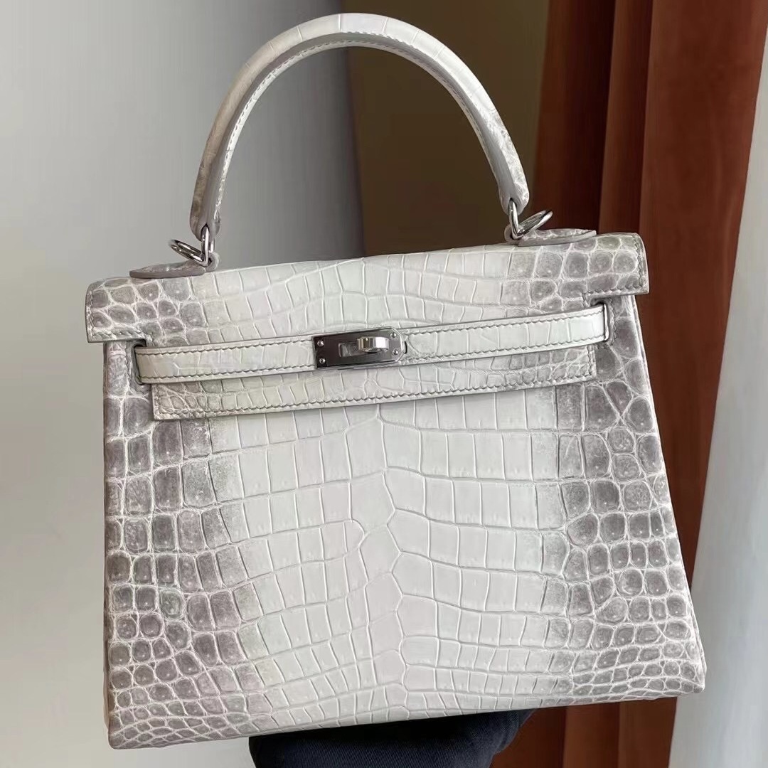 United Arab Emirates Hermes kelly 25 CK01 blanc Crocodile Niloticus Himalaya