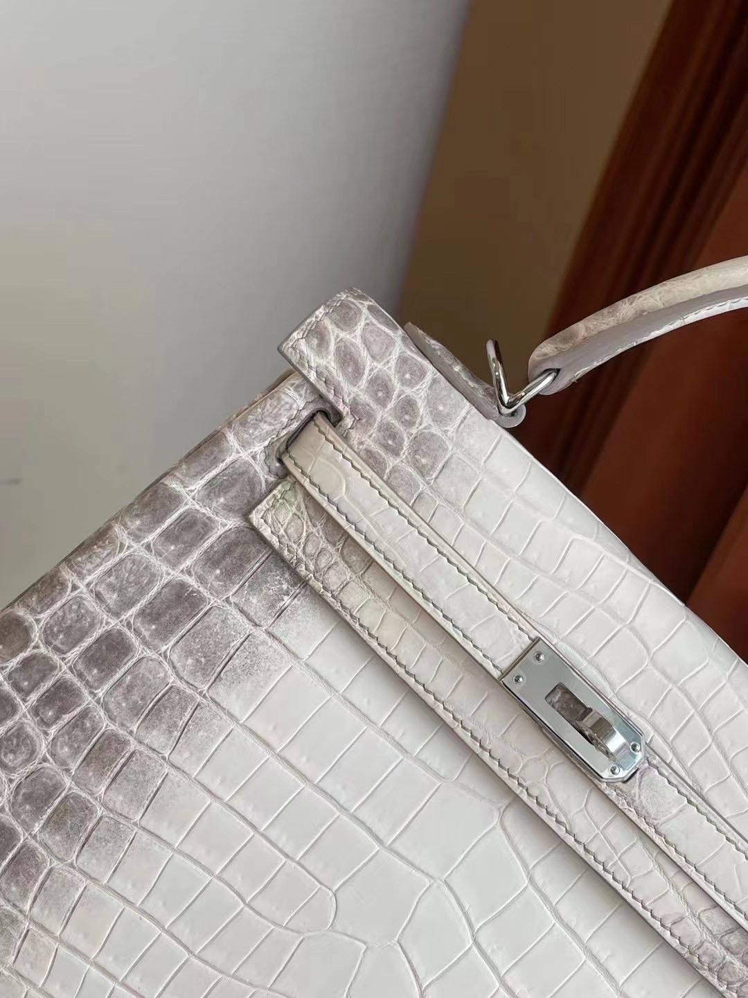 United Arab Emirates Hermes kelly 25 CK01 blanc Crocodile Niloticus Himalaya