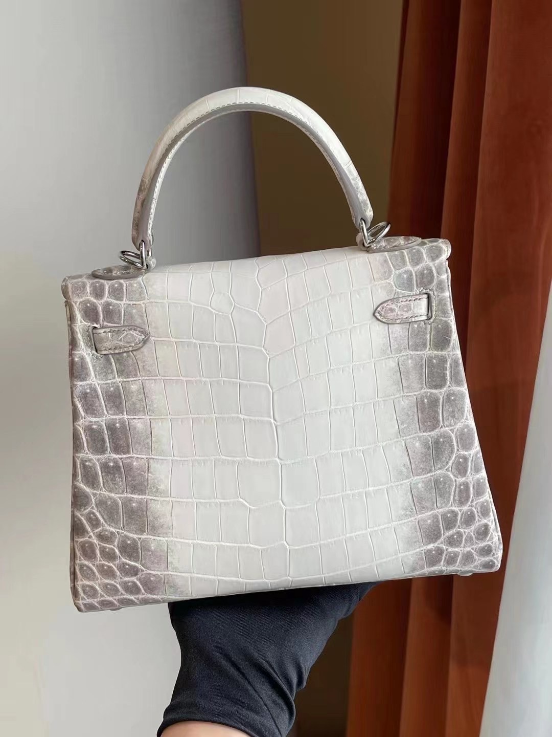 United Arab Emirates Hermes kelly 25 CK01 blanc Crocodile Niloticus Himalaya