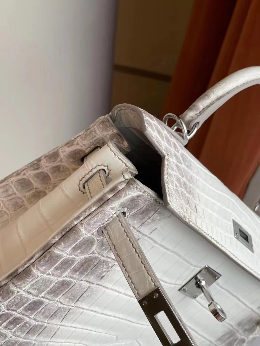 United Arab Emirates Hermes kelly 25 CK01 blanc Crocodile Niloticus Himalaya