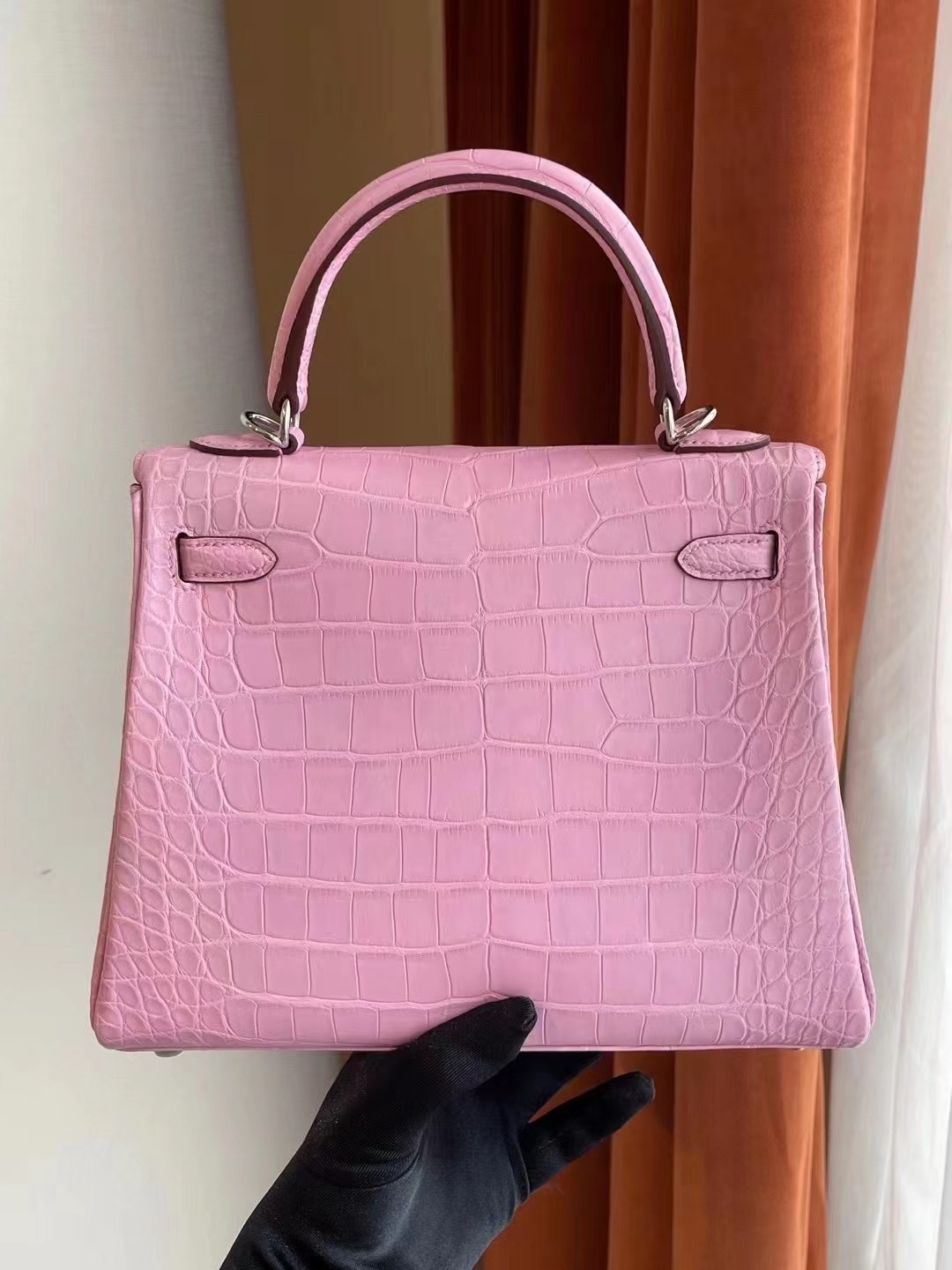 United Arab Emirates Dhabi Hermes Kelly 25 Matte crocodile 5P pink 櫻花粉