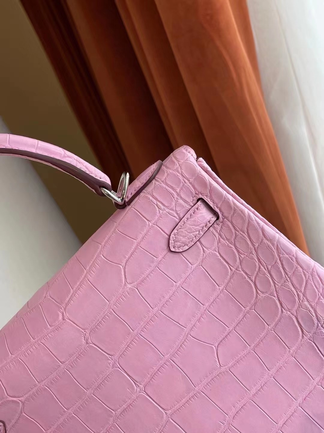 United Arab Emirates Dhabi Hermes Kelly 25 Matte crocodile 5P pink 櫻花粉