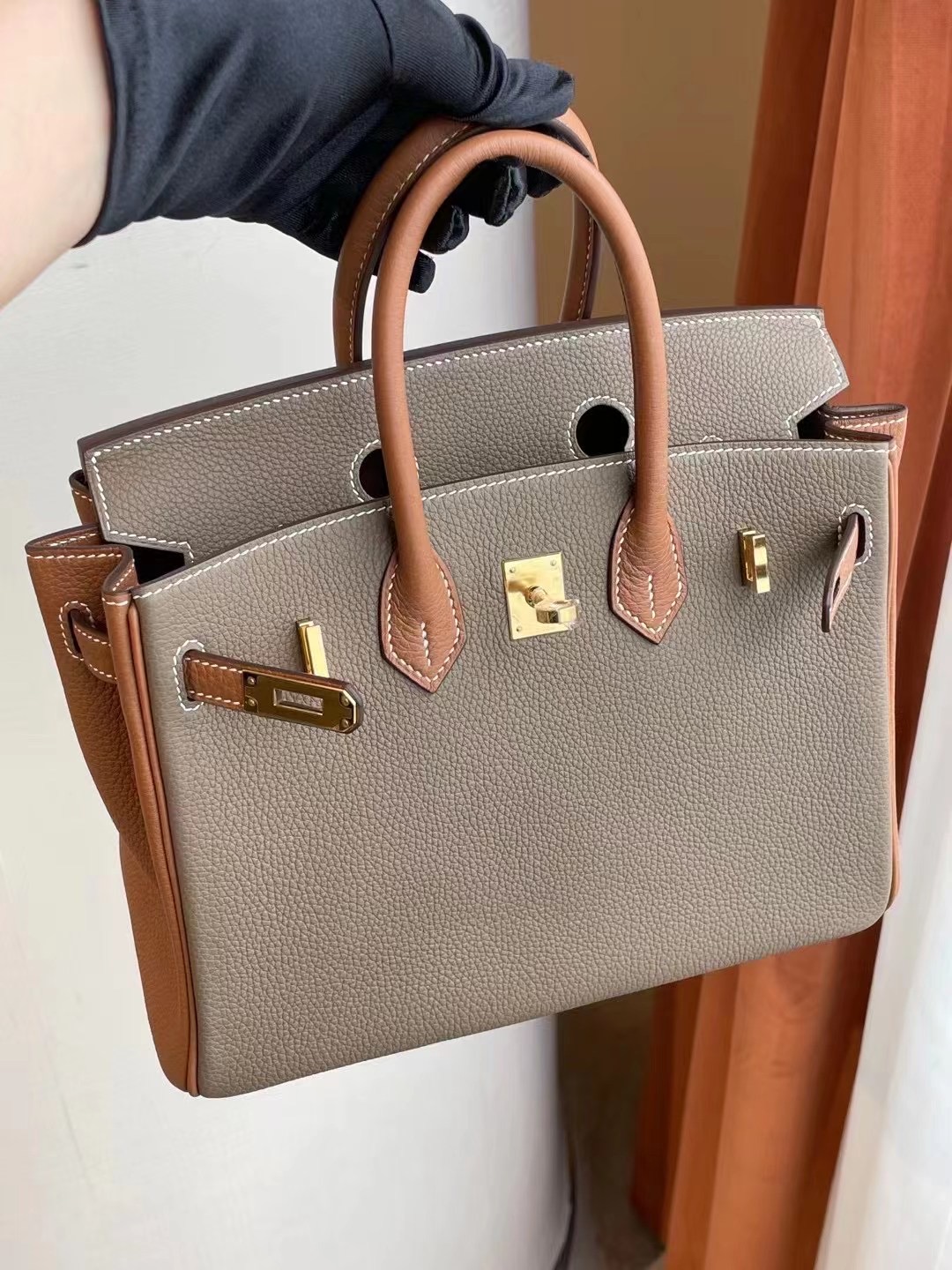 Kuwait Hermes Birkin 25cm HSS Togo 18 Etoupe 拼 37 Gold