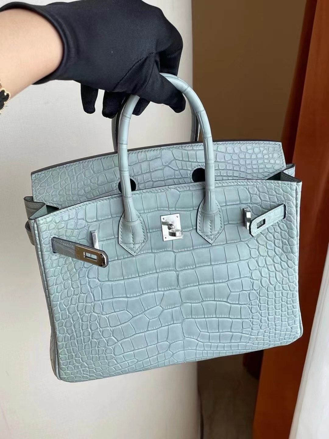 Australia Canada Hermes Birkin 25 霧霾藍 美洲鱷魚 Alligator Crocodile