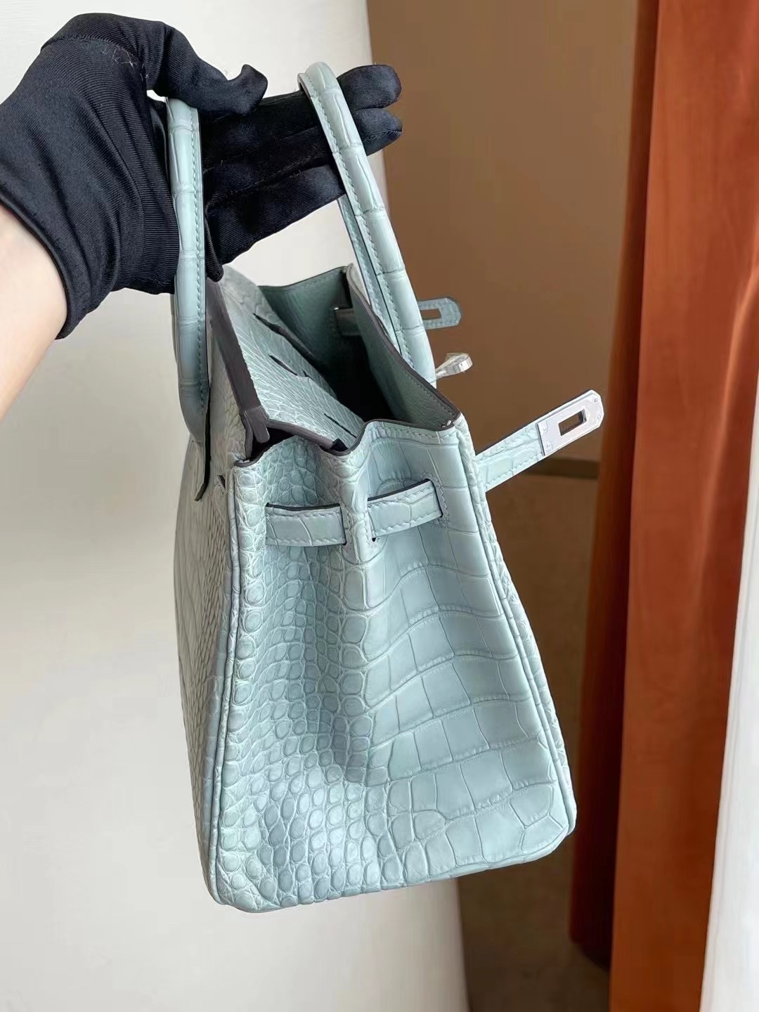 Australia Canada Hermes Birkin 25 霧霾藍 美洲鱷魚 Alligator Crocodile